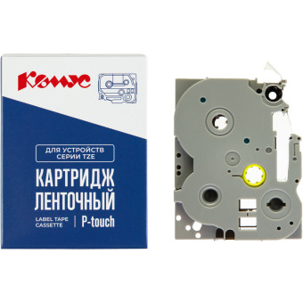 Картридж Комус TZE-252 для принтера этикеток Brother (24 мм х 8 м, цвет ленты белый, шрифт красный)