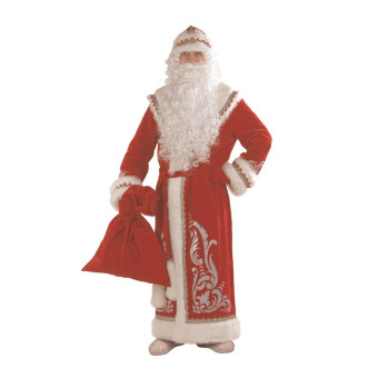 Костюм карнавальный взрослый Дед Мороз красный (размер 54-56)