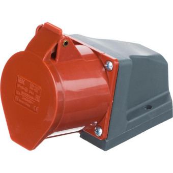 Розетка кабельная IEK ССИ-125 открытого монтажа серая/красная (PSR12-032-5)