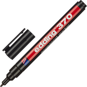 Маркер перманентный Edding E-370/1 черный (толщина линии 1 мм) круглый наконечник