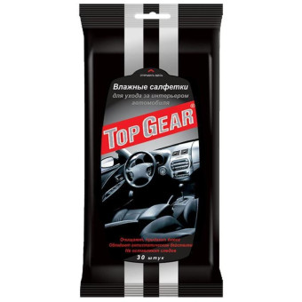 Салфетки влажные для салона автомобиля Top Gear №30 (30 штук в упаковке, 48039)