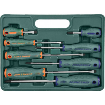 Набор отвёрток Jonnesway ANTI-SLIP GRIP (8 штук, D71PP08S)