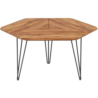 Столик журнальный Комус Мебель Олдем (орех кантри/чёрный матовый,  900х800х465 мм)