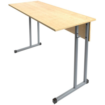 Стол ученический двухместный Школа (клен/серый, рост 7)