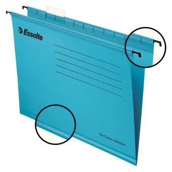 Подвесная папка Esselte Plus Foolscap А4 до 250 листов синяя (25 штук в упаковке)