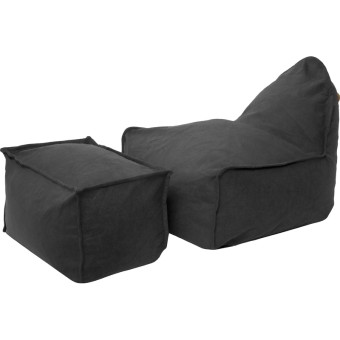 Кресло с пуфом Манхеттен графит (велюр)