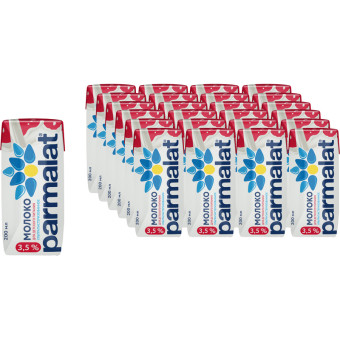 Молоко Parmalat ультрапастеризованное 3.5% 200 мл (24 штуки в упаковке)