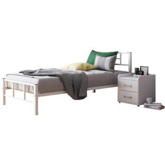 Кровать металлическая одноярусная Кадис (белый, 960х1980х800 мм)