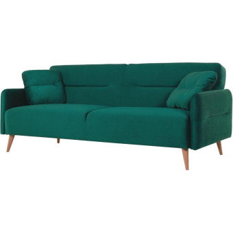 Диван трехместный Релакс Hygge раскладной зеленый (ткань)