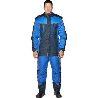 Куртка рабочая зимняя мужская Nайтстар Алькор со светоотражающим кантом синяя из ткани Lokker (размер 44-46, рост 170-176)