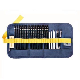 Набор чернографитных карандашей Deli 2H-12B шестигранных (27 штук в упаковке)