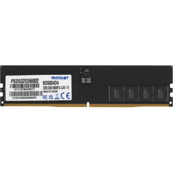Модуль памяти Patriot Memory PSD532G56002 DDR5 32 ГБ Модуль памяти Patriot Memory PSD532G56002 DDR5 32 ГБ