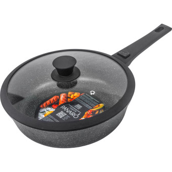 Сковорода Panairo Expa induction 22 см с антипригарным покрытием/с  крышкой/со съёмной ручкой