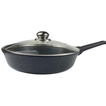Сковорода Panairo Chief induction алюминий/мраморное покрытие со съемной ручкой и крышкой 26 см