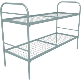 Кровать двухъярусная Эконом металлическая (серый, 709х1350х1966 мм)