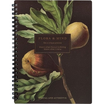 Тетрадь общая Be Smart Flora А5 80 листов в клетку на спирали (обложка с рисунком, матовая ламинация, тиснение фольгой)