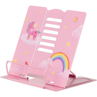 Подставка для книг Комус Класс (№1 School) Волшебный Единорог  металлическая розовая