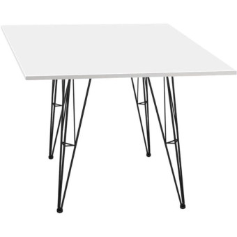 Стол обеденный Sheffilton SHT-TU10 (черный муар/белый, 800х800х755 мм)