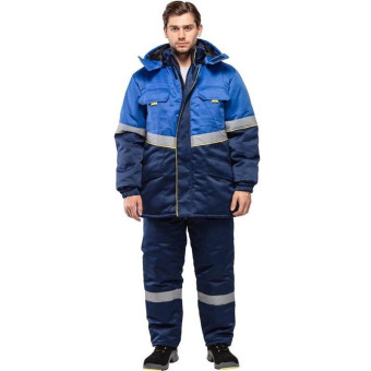 Костюм рабочий зимний мужской з43-КБР с СОП васильковый/синий (размер 44-46, рост 182-188)