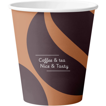 Стакан одноразовый бум. 1-сл Barista Nice&Tasty mix 250 мл d-80 мм 50 шт/уп