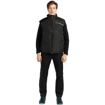 Жилет рабочий утеплённый мужской Delta plus FIDJI3 чёрный (размер 64-66,  рост 196-204)