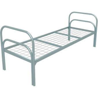 Кровать одноярусная Хард + 2 металлическая (серый, 909х720х1966 мм)