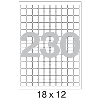 Этикетки самоклеящиеся Office Label белые 18x12 мм (230 штук на листе A4, 50 листов в упаковке)