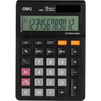 Калькулятор настольный Deli Touch EM01320 12-разрядный черный 149х103x29 мм