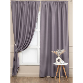 Комплект штор Amore Mio Блэкаут (2 портьеры 145х270) сиреневый Комплект штор Amore Mio Блэкаут (2 портьеры 145х270) сиреневый