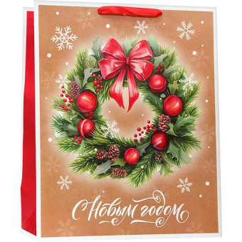 Пакет подарочный ламинированный Upak Land Венок (49x40x19 см)