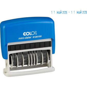 Датер мини автоматический буквенный Colop S120/DD (шрифт 3.8 мм, месяц  обозначается буквами, оттиск 46x3.8 мм)