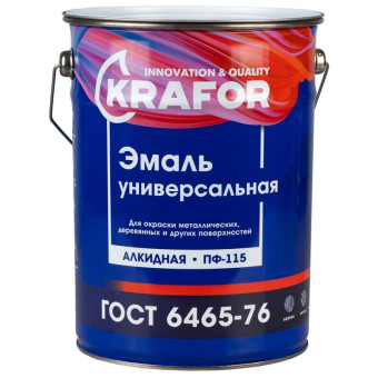 Эмаль универсальная Krafor ПФ-115 вишневая глянцевая 6 кг