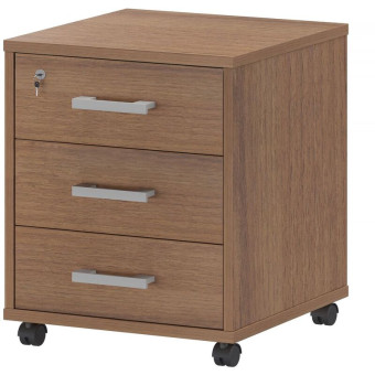 Тумба подкатная Арго АТЛ-03 с замком (орех, 440х450х580 мм, 3 ящика)