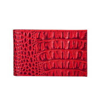 Визитница карманная Fabula на 40 визиток из натуральной кожи красного цвета (V.30.KM)