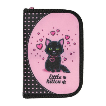 Пенал односекционный MagTaller Evo Kitty розово-черный