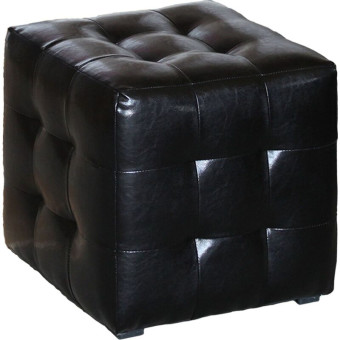 Пуф Лотос черный (искусственная кожа, 400x400x420 мм)