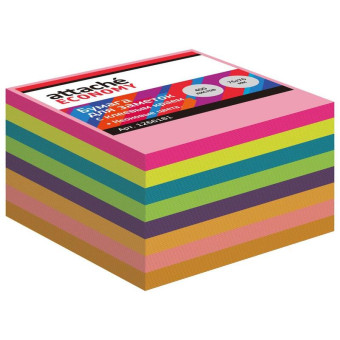 Стикеры Attache Economy 76х76 мм неоновые 8 цветов (1 блок на 400 листов)