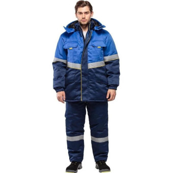 Костюм рабочий зимний мужской з43-КБР с СОП васильковый/синий (размер 48-50, рост 170-176)