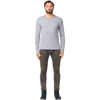 Футболка серая длинный рукав 100% хлопок (размер M)