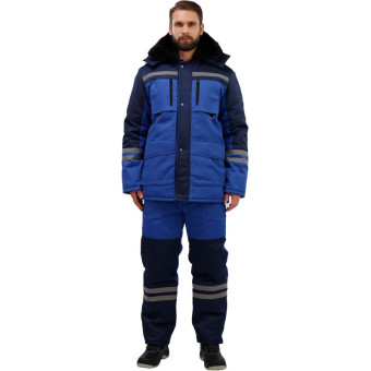 Костюм рабочий зимний мужской з03-КПК с СОП васильковый/синий (размер 60-62, рост 170-176)