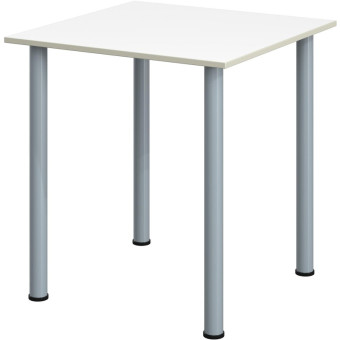 Стол обеденный Комус МДС с заглушками на опорах (белый/серый,  700х700х760 мм)