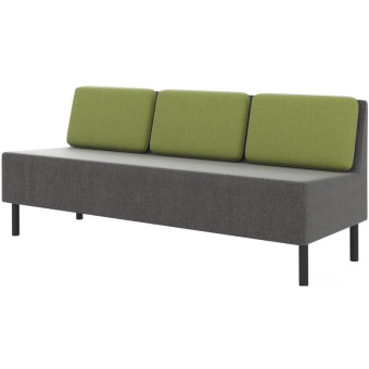 Модуль диван прямой Select 3-М трехместный серый/зеленый (ткань)