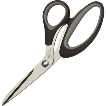 Ножницы Комус 203 мм с пластиковыми прорезиненными анатомическими ручками черного/серого цвета