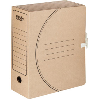 Короб архивный гофрокартон Attache Economy на 2-х завязках 245х100х318 мм бурый до 1000 листов (5 штук в упаковке)