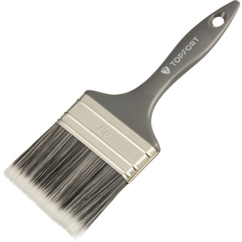 Кисть малярная плоская TOPFORT Stella из искусственной щетины 80x15 мм с  пластиковой рукояткой