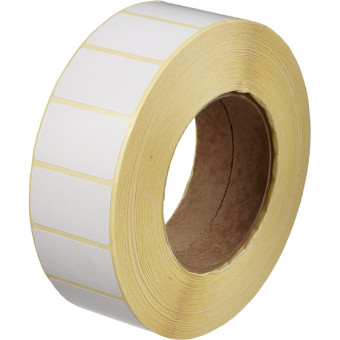 Термотрансферные этикетки 43x25 мм бумажные полуглянцевые (диаметр  втулки 76 мм, 3000 штук в рулоне)