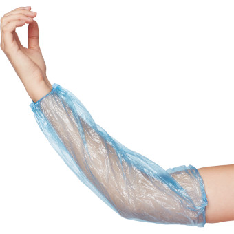 Нарукавники одноразовые НАРГ-3/НАРС-3 полиэтиленовые цвет голубой длина  40 см (50 пар  в упаковке)