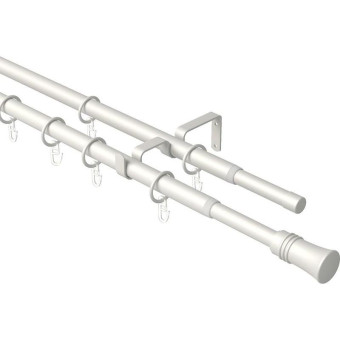 Карниз двухрядный телескопический с кольцами жемчуг (160-300 см)