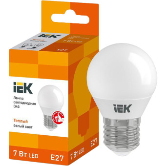 Лампа светодиодная IEK LLE-G45-7-230-30-E27 7 Вт Е27 А 3000 К 700 Лм (422018)