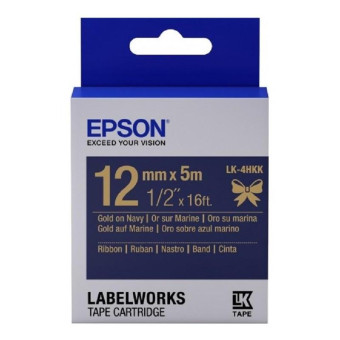 Картридж для принтера этикеток Epson LK4HKK (12 мм x 5 м, цвет ленты синий, шрифт золотой)